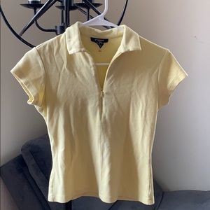 Quarter zip yellow collard top